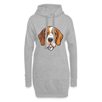 Braque Du Bourbonnais Hunderasse Cartoon Kawaii Ill - Hoodie-Kleid - Grau meliert - Vorne