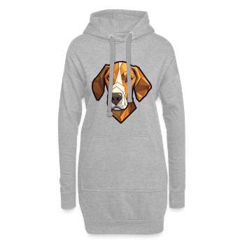Braque Français Race de chien Cartoon Kawaii Illustrat - Sweat-shirt à capuche long Femme - gris chiné - Devant
