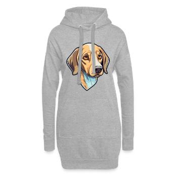 Braque Saint Germain Hunderasse Cartoon Kawaii Illu - Hoodie-Kleid - Grau meliert - Vorne