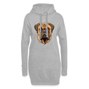 Bullmastiff chien race dessin animé Kawaii Illustration - Sweat-shirt à capuche long Femme - gris chiné - Devant