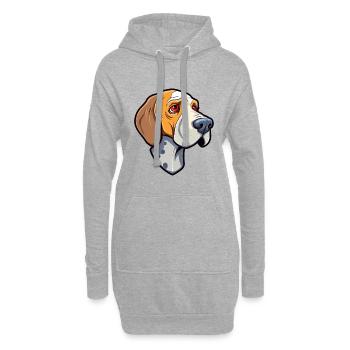 Cao De Castro Laboreiro Race De Chien Cartoon Kawaii I - Sweat-shirt à capuche long Femme - gris chiné - Devant