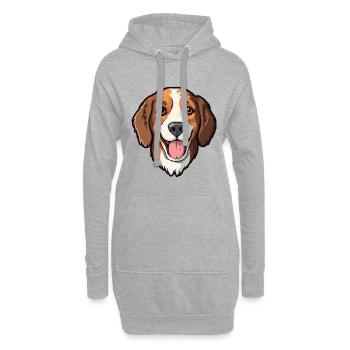Cao Da Serra De Aires Hunderasse Cartoon Kawaii Ill - Hoodie-Kleid - Grau meliert - Vorne