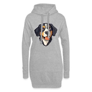 Entlebucher Mountain Dog Breed Cartoon Kawaii Illu - Sweat-shirt à capuche long Femme - gris chiné - Devant