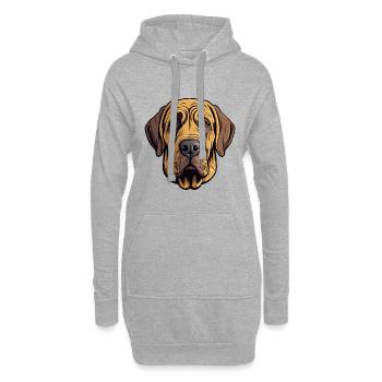 Brasileiro race de chien dessin animé kawaii illustration - Sweat-shirt à capuche long Femme - gris chiné - Devant