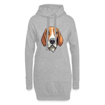 Estnischer Jagdhund Rasse Cartoon Kawaii Illustrati - Hoodie-Kleid - Grau meliert - Vorne