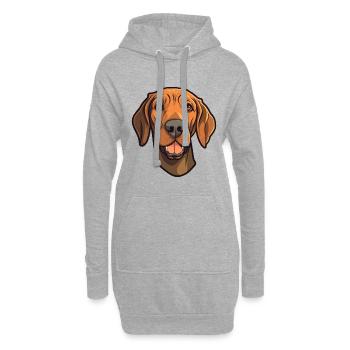 Plott Hound chien race dessin animé Kawaii Illustration - Sweat-shirt à capuche long Femme - gris chiné - Devant
