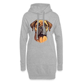 Perro de Presa Canario Hunderasse Cartoon Kawaii il - Hoodie-Kleid - Grau meliert - Vorne