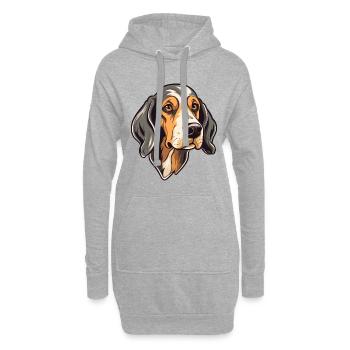 Polnische Jagdhunderasse Karikatur Kawaii Illustrati - Hoodie-Kleid - Grau meliert - Vorne