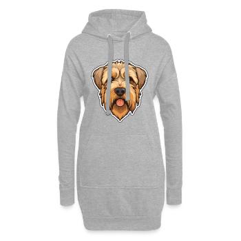 Soft Coated Wheaten Terrier Dog Breed Cartoon Kawa - Hoodie Dress - heather grey - Front