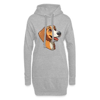 Ratonero Murciano race de chien dessin animé kawaii illustr - Sweat-shirt à capuche long Femme - gris chiné - Devant