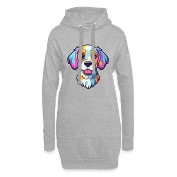 Aidi race de chien dessin animé kawaii illustration - Sweat-shirt à capuche long Femme - gris chiné - Devant