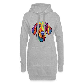Andalusian Hound Dog Breed Cartoon Kawaii Illustra - Hoodie Dress - heather grey - Front
