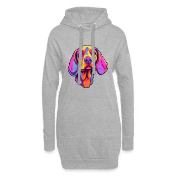 Auvergne chien d’arrêt race Cartoon Kawaii Illustr - Sweat-shirt à capuche long Femme - gris chiné - Devant