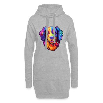 Berger Basque Race De Chien Cartoon Kawaii Illustrat - Sweat-shirt à capuche long Femme - gris chiné - Devant