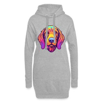 Amerikanischer Leopardenhund Hund Rasse Cartoon Kawaii Il - Hoodie-Kleid - Grau meliert - Vorne