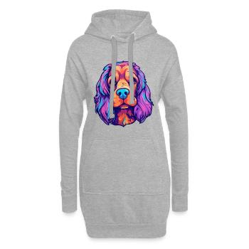 American Cocker Spaniel chien race Cartoon Kawaii I - Sweat-shirt à capuche long Femme - gris chiné - Devant