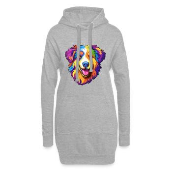 Berger australien chien race Cartoon Kawaii Illus - Sweat-shirt à capuche long Femme - gris chiné - Devant