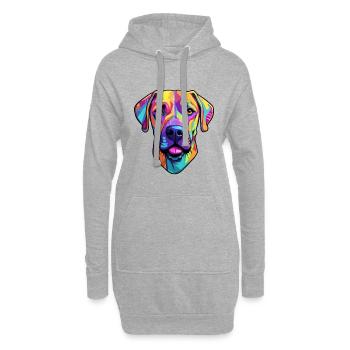 Black Mouth Cur Dog Breed Cartoon Kawaii Illustrat - Hoodie Dress - heather grey - Front