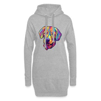 Braque Saint Germain Hunderasse Cartoon Kawaii Illu - Hoodie-Kleid - Grau meliert - Vorne