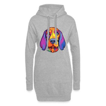 Bruno Jura Hund Rasse Cartoon Kawaii Illustra - Hoodie-Kleid - Grau meliert - Vorne