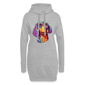 Schwarzwälder Hund Rasse Cartoon Kawaii Illust - Hoodie-Kleid - Grau meliert - Vorne