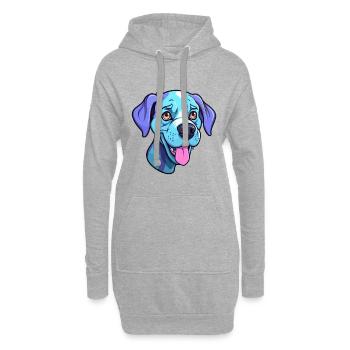 Bleu De Gascogne Race De Chien Cartoon Kawaii Illustra - Sweat-shirt à capuche long Femme - gris chiné - Devant