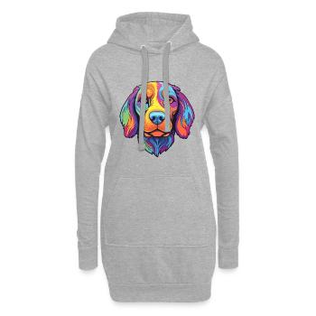 Cao Da Serra De Aires Hunderasse Cartoon Kawaii Ill - Hoodie-Kleid - Grau meliert - Vorne