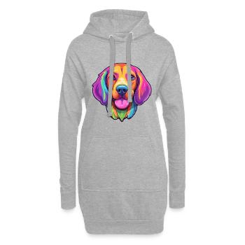Danois Broholmer chien race Cartoon Kawaii Illustra - Sweat-shirt à capuche long Femme - gris chiné - Devant