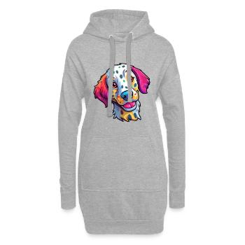 Dalmatinische Hunderasse Cartoon Kawaii Illustration - Hoodie-Kleid - Grau meliert - Vorne
