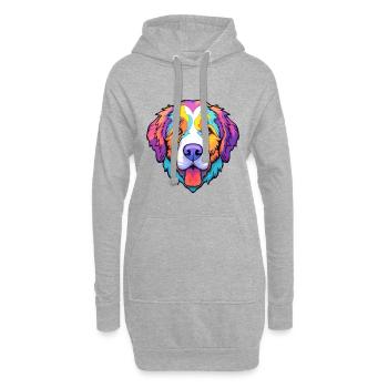 Chien De Berger D’Asie Centrale Race Cartoon Kawaii Il - Sweat-shirt à capuche long Femme - gris chiné - Devant
