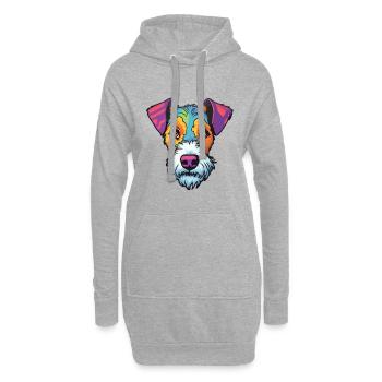 Chilenischer Foxterrier Hunderasse Cartoon Kawaii Abb. - Hoodie-Kleid - Grau meliert - Vorne