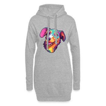 Danois Suédois Farmdog Race Chien Cartoon Kawaii Il - Sweat-shirt à capuche long Femme - gris chiné - Devant