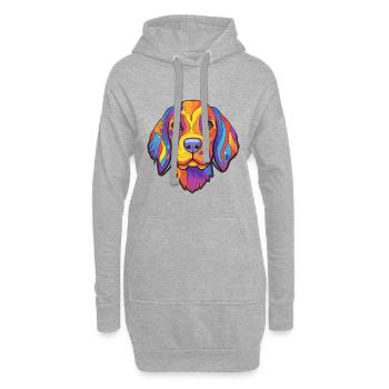 Deutsche Bracke Hunderasse Cartoon Kawaii Illustrat - Hoodie-Kleid - Grau meliert - Vorne