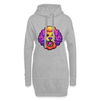 Caniche cordé race chien dessin animé Kawaii Illustratio - Sweat-shirt à capuche long Femme - gris chiné - Devant