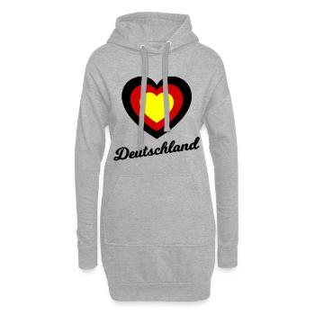 L’amour de l’Allemagne - Sweat-shirt à capuche long Femme - gris chiné - Devant