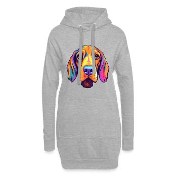 Estnischer Jagdhund Rasse Cartoon Kawaii Illustrati - Hoodie-Kleid - Grau meliert - Vorne