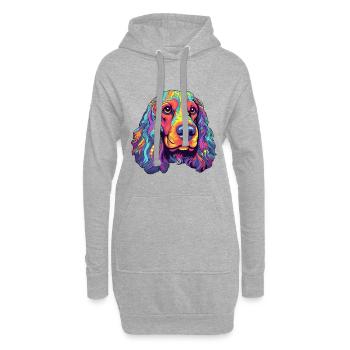 Englischer Cocker Spaniel Hund Rasse Cartoon Kawaii Il - Hoodie-Kleid - Grau meliert - Vorne