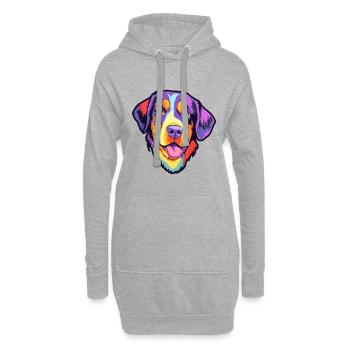 Entlebucher Mountain Dog Breed Cartoon Kawaii Illu - Sweat-shirt à capuche long Femme - gris chiné - Devant