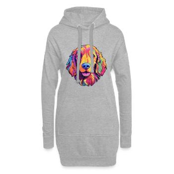 Fauve de Bretagne Hunderasse Cartoon Kawaii Illustration - Hoodie-Kleid - Grau meliert - Vorne