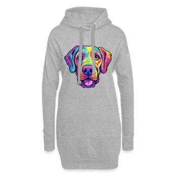Gascon Saintongeois chien race Cartoon Kawaii Illus - Sweat-shirt à capuche long Femme - gris chiné - Devant