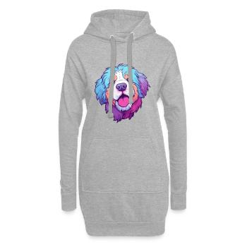 Himalaya-Schäferhund Hunderasse Karikatur Kawaii Illust - Hoodie-Kleid - Grau meliert - Vorne
