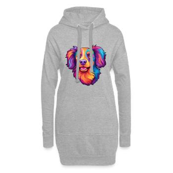 Havenese chien race dessin animé Kawaii Illustration - Sweat-shirt à capuche long Femme - gris chiné - Devant