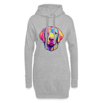Labrador Retriever Hund Rasse Cartoon Kawaii Illust - Hoodie-Kleid - Grau meliert - Vorne