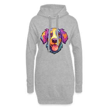 Hygenhund chien race dessin animé kawaii illustration - Sweat-shirt à capuche long Femme - gris chiné - Devant