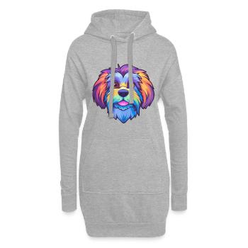 Lowchen Kleiner Löwe Hunderasse Cartoon Kawaii Illus - Hoodie-Kleid - Grau meliert - Vorne