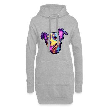 Mallorca Ratter Hunderasse Cartoon Kawaii Illustrati - Hoodie-Kleid - Grau meliert - Vorne
