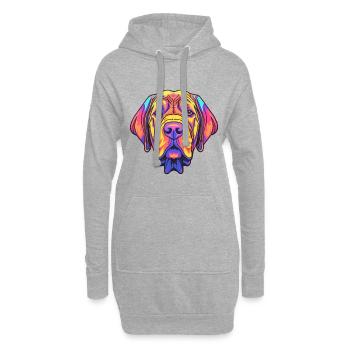 Mallorca Mastiff chien race Cartoon Kawaii Illustra - Sweat-shirt à capuche long Femme - gris chiné - Devant