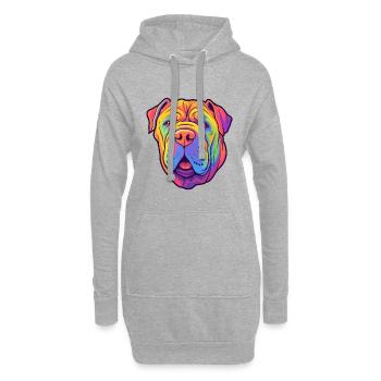 Miniatur Shar Pei Hunderasse Karikatur Kawaii Illust - Hoodie-Kleid - Grau meliert - Vorne
