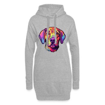 Mountain Cur Hunderasse Cartoon Kawaii Illustration - Hoodie-Kleid - Grau meliert - Vorne