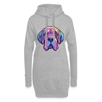 Neapolitanischer Mastiff Hunderasse Cartoon Kawaii Illust - Hoodie-Kleid - Grau meliert - Vorne